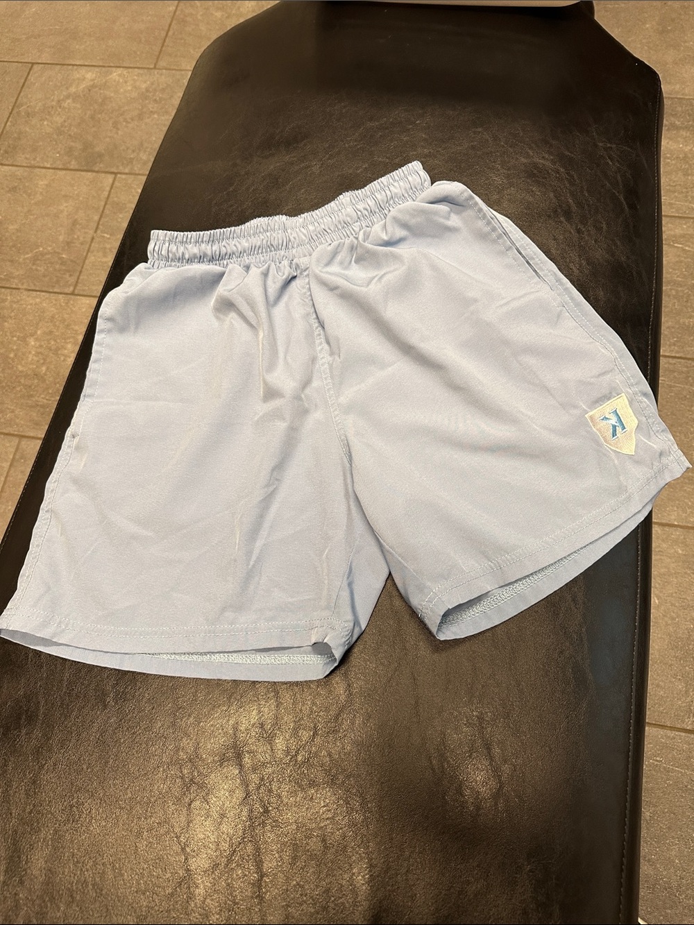Men's Light Blue Athletic Training Shorts with Elastic Waist